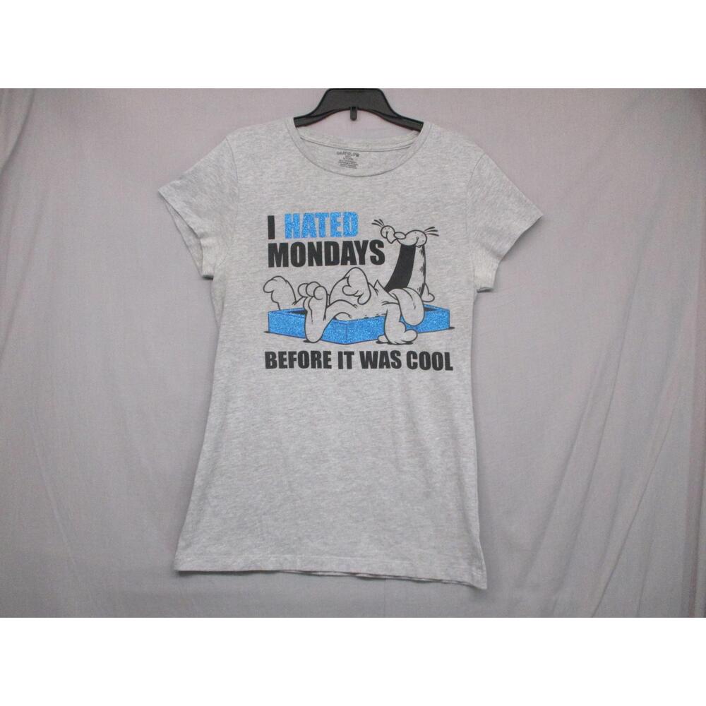 Garfield Light Gray Graphic‎ Print GirlsTrendy T-Shirt Size Large